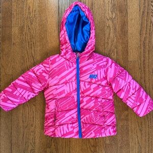 Nike Pink and Blue Hooded Jacket